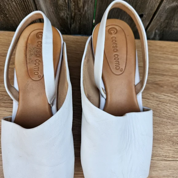 Corso Como Geox Women's White and Brown Wedge Sandals Size 7.5 - Picture 5 of 16
